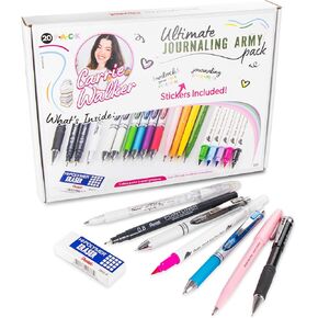 Pentel Carrie Walker Ultimate Journal Mix, Writing and Journaling Kit, Gel Pen/Mechanical Pencil/Marker Variety, 20 Pieces