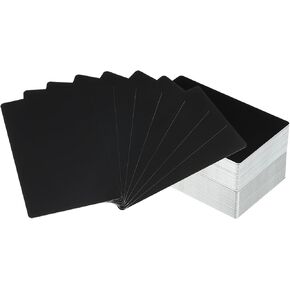 yokive 200 PCS Metal Business Card with Smooth Surface ، Aluminium Laser ، Great for Office ، Hotel ، Workshop (Black ، 86 × 54 × 0.45 مم)