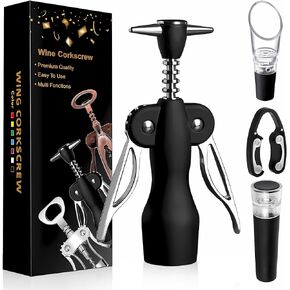 Wine Opener, Wing Corkscrew Wine Opener,Easy to Use, Sturdy Durable Manual Corkscrew (Bronze)