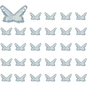 Mini Resin Butterflies, 0.31" Length, Resin Miniature Dollhouse Accessories Clear Dark Blue - (Applications: for Crafts Nail Art Fairy Micro Landscaping Ornament) 30-Pieces
