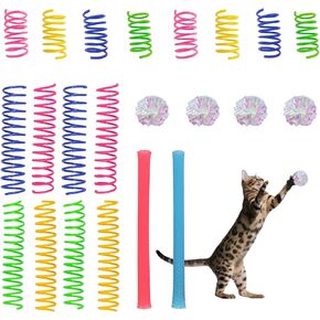Cat Springs ، Cat Grinkle Balls ، 22 PCS Telective Cat Toy لقتل الوقت والحفاظ على لياقتك ، ألعاب القطط للتشويش ، والعض ، ألعاب القطة ، ألعاب القط للقطط الداخلية