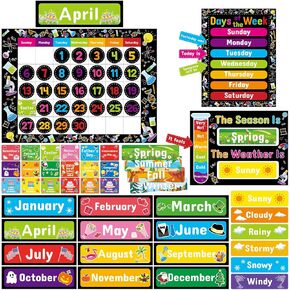 87 Pcs Science Classroom Calendar Bulletin Board Set Science Lab Calendar Set for Bulletin Board for Classroom Wall Decoration with Stickers