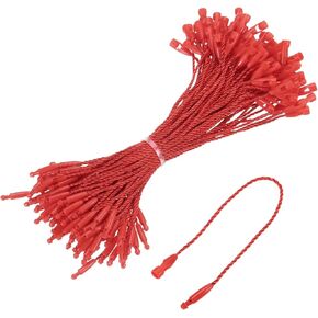 Meccanixity Cotton Hang Tag String Snap Lock Lock Pins Tag Tag Tag Tard Tags Ticks Red 4.7 بوصة حزمة 100