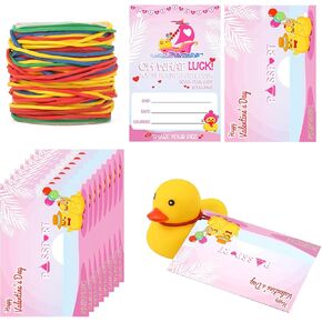 50PCS CRUISE DUCK TAGS ، علامات Duck Duck مع 50 عصابات مطاطية ملونة بطاقات الرحلات الرحلية لعيد عيد ميلاد عيد ميلاد الكرنفال كرنفال