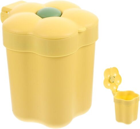Ciieeo Mini Desktop Trash Can Flower Shaped Desktop Garbage Bin Cute Countertop Trash Can Kawaii Waste Bin Plastic Garbage Bin Tabletop Wastebasket for Office Home White in Kuwait