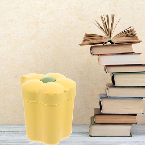 Ciieeo Mini Desktop Trash Can Flower Shaped Desktop Garbage Bin Cute Countertop Trash Can Kawaii Waste Bin Plastic Garbage Bin Tabletop Wastebasket for Office Home White in Kuwait