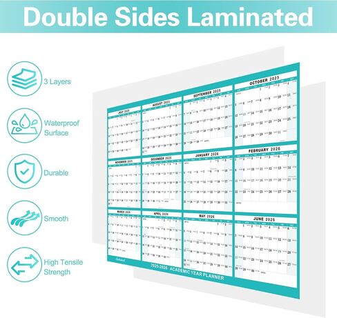 32" x 48" 2025 Wall Calendar Dry Erase - Large Starry Sky Calendar Wet & Dry Erasable Laminated 12 Month Annual Yearly Planner, Reversible, Horizontal/Vertical (2025 Wall Calendar) in Saudi Arabia