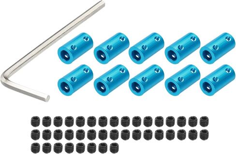 uxcell 8mm to 8mm Shaft Coupler Rigid Coupling Connector L25mm x D14mm Aluminum Alloy for 3D Printers DIY Encoder with 32 Screws & Spanner - 8 Pcs in Kuwait