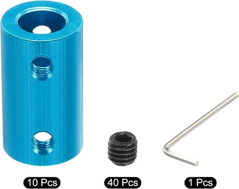 uxcell 8mm to 8mm Shaft Coupler Rigid Coupling Connector L25mm x D14mm Aluminum Alloy for 3D Printers DIY Encoder with 32 Screws & Spanner - 8 Pcs in Kuwait