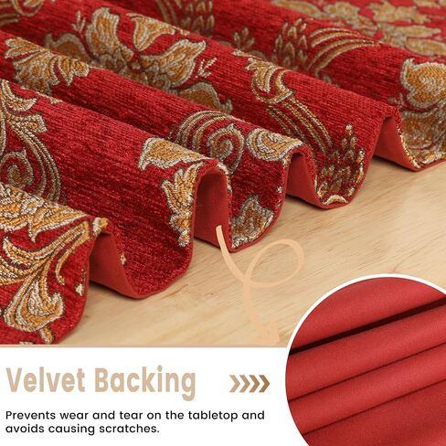 Dark Green Table Runner Floral Jacquard Damask Dining Table Runner with Multi-Tassels for Kitchen Dresser Party Banquet Holiday in Saudi Arabia