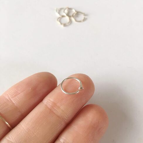 24G Rose Gold Nose Ring Hoop | Slightly Adjustable Delicate Micro Thin Piercing Jewelry | 24 Gauge 7 mm - 9 mm for Women in Saudi Arabia