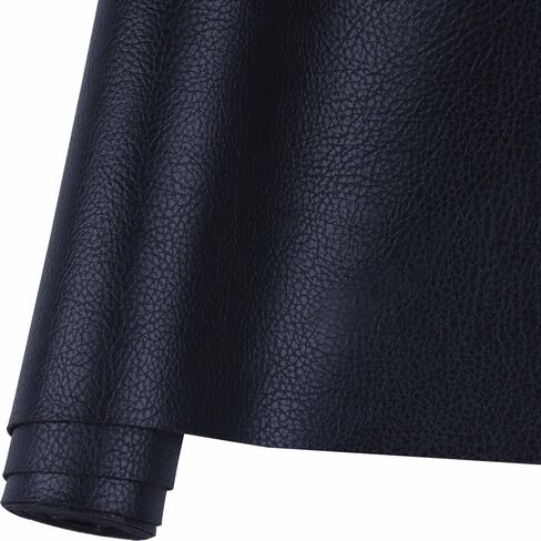 RAMYA Solid Color Faux Leather Sheets 12 "X 53" (30cm X 135cm), PU Faux Leather Fabric is Perfect for Leather Earrings and DIY Projects (Black) in Saudi Arabia