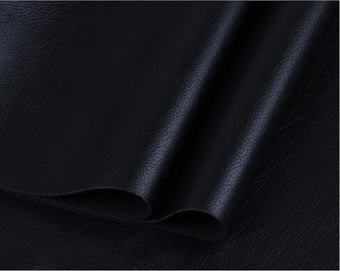 RAMYA Solid Color Faux Leather Sheets 12 "X 53" (30cm X 135cm), PU Faux Leather Fabric is Perfect for Leather Earrings and DIY Projects (Black) in Saudi Arabia