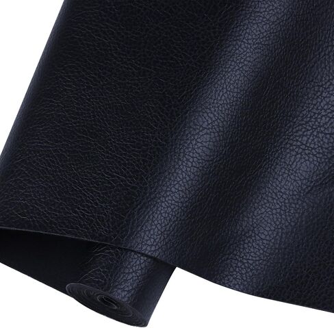 RAMYA Solid Color Faux Leather Sheets 12 "X 53" (30cm X 135cm), PU Faux Leather Fabric is Perfect for Leather Earrings and DIY Projects (Black) in Saudi Arabia