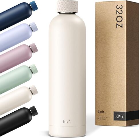 KIVY Stainless Steel Insulated Water Bottle 32oz [LEAK PROOF] - Insulated Stainless Steel Water Bottle - Stainless Steel Drinking Water Bottle - Thermo Flask Drinking Bottle - BPA Free Water Bottle in Saudi Arabia