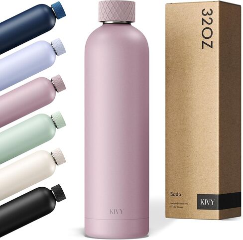 KIVY Stainless Steel Insulated Water Bottle 32oz [LEAK PROOF] - Insulated Stainless Steel Water Bottle - Stainless Steel Drinking Water Bottle - Thermo Flask Drinking Bottle - BPA Free Water Bottle in Kuwait