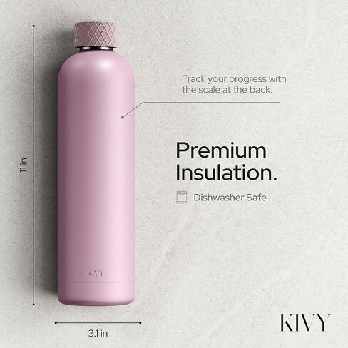 KIVY Stainless Steel Insulated Water Bottle 32oz [LEAK PROOF] - Insulated Stainless Steel Water Bottle - Stainless Steel Drinking Water Bottle - Thermo Flask Drinking Bottle - BPA Free Water Bottle in Kuwait
