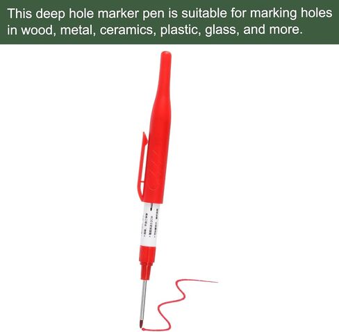 YOKIVE 2 Pcs Deep Hole Marker Pens, Black Ink Pen with Long Tip with Ink, Deep Hole Marking, Great for Home Decoration, Woodworking, Metal Processing in Saudi Arabia