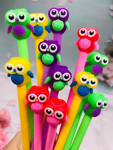 40 PCS PTEL POW PENS ، Animal Black Ink Writing Ambels ، 0.5 mm Novelty Novelty Fun fun Kawaii gel ink for Kids School Office Home Forms Form in Kuwait