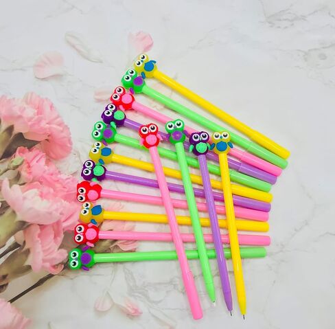 40 PCS PTEL POW PENS ، Animal Black Ink Writing Ambels ، 0.5 mm Novelty Novelty Fun fun Kawaii gel ink for Kids School Office Home Forms Form in Kuwait