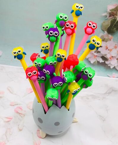 40 PCS PTEL POW PENS ، Animal Black Ink Writing Ambels ، 0.5 mm Novelty Novelty Fun fun Kawaii gel ink for Kids School Office Home Forms Form in Kuwait
