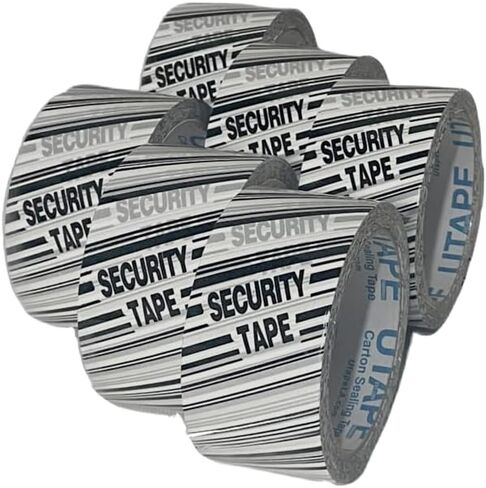 Packing Tamper Evident Security Signs Seal Tape 2 Inches x 55 Yards Long Heavy Duty Packaging Shipping Tape 6 Rolls Total 330 Yards Strong Tape for Moving Boxes & Moving Supplies in Kuwait