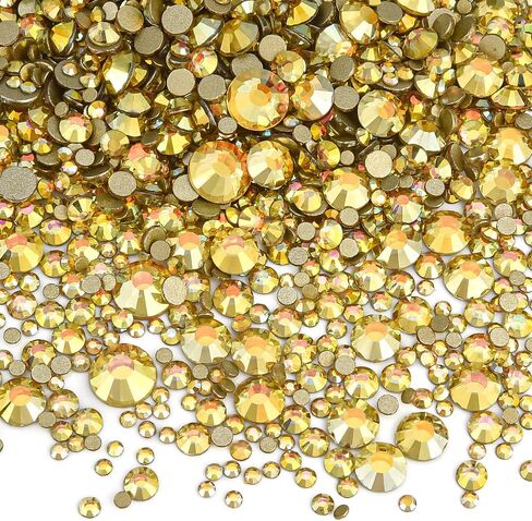Blinginbox 1440pcs Flatback Rhinestons Glass Round Gems Crystals ، أحجار الراين غير الساخنة للحرف اليدوية للأظافر أحذية الديكورات الماكياج DIY (بركاني أزرق) in Kuwait