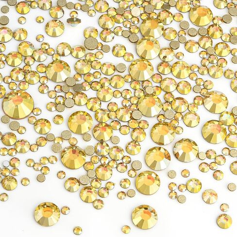 Blinginbox 1440pcs Flatback Rhinestons Glass Round Gems Crystals ، أحجار الراين غير الساخنة للحرف اليدوية للأظافر أحذية الديكورات الماكياج DIY (بركاني أزرق) in Kuwait