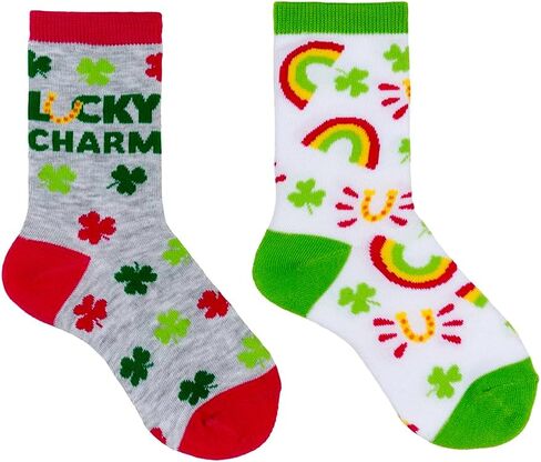 Everything Legwear Kids St. Patrick's Day Crew Socks (2 Pair) - Fits Kids Shoe Size 9-3 in Saudi Arabia