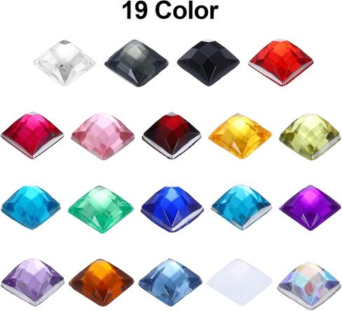 MECCANIXITY Acrylic Flat Back Rhinestones Square Artificial Gemstone for Crafts Face Painting Costume Jewelry in Saudi Arabia