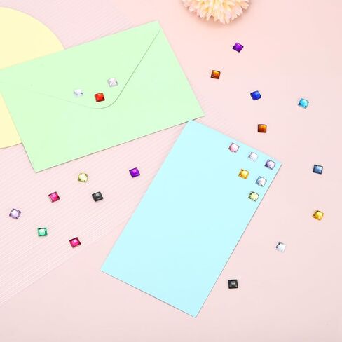 MECCANIXITY Acrylic Flat Back Rhinestones Square Artificial Gemstone for Crafts Face Painting Costume Jewelry in Saudi Arabia