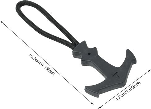 Honbay 6PCS Heavy Duty Anchor Shaped Nylon Zipper Pulls Zipper Tags Zipper Extension Replacement for Backpacks, Luggage Bags, Clothes (Black) in Saudi Arabia