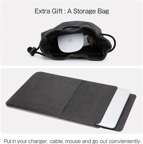 Slim Foldable Laptop Sleeve with Portable Stand and Mousepad, Thin Carrying Waterproof Shock Resistant Case for 13-13.3 inch MacBook Air/Pro, Dell, HP, Thinkpad, Asus, Chromebook, Brown in Saudi Arabia