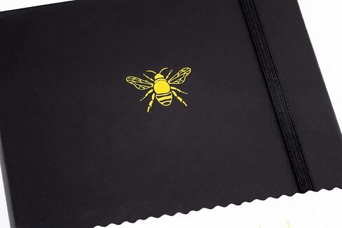 Yop & Tom A5 Lined Journal - Notebook with Vegan Leather Cover and Bee Emblem - Charcoal in Kuwait