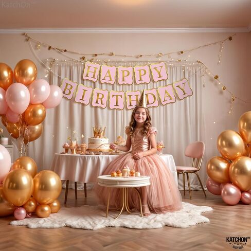 KatchOn, Pink Happy Birthday Banner - 10 Feet, NO DIY | Happy Birthday Sign for Backdrop | happy Birthday Decorations | pink Birthday Decorations in Saudi Arabia
