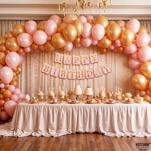 KatchOn, Pink Happy Birthday Banner - 10 Feet, NO DIY | Happy Birthday Sign for Backdrop | happy Birthday Decorations | pink Birthday Decorations in Saudi Arabia
