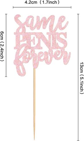 Ercadio 24 Pcs Bachelor Party Cupcake Toppers Picks Pink Same Forever Cake Decoration Bridal Shower Party Theme Supplies in Kuwait