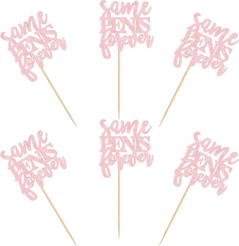 Ercadio 24 Pcs Bachelor Party Cupcake Toppers Picks Pink Same Forever Cake Decoration Bridal Shower Party Theme Supplies in Kuwait