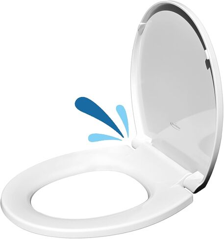 GenieBidet Toilet Seat Elongated, Detachable Toilet Seat with Toddler Seat Built In, Slow-Close Lid & Seat, Non Skid Bumpers - Potty Training Seat Detaches In 10 Seconds, Bright White in Saudi Arabia