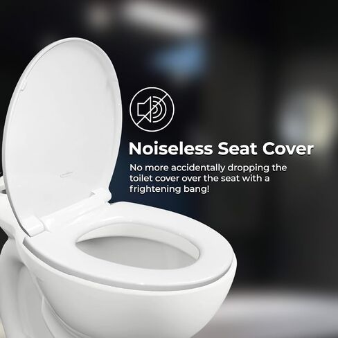 GenieBidet Toilet Seat Elongated, Detachable Toilet Seat with Toddler Seat Built In, Slow-Close Lid & Seat, Non Skid Bumpers - Potty Training Seat Detaches In 10 Seconds, Bright White in Saudi Arabia