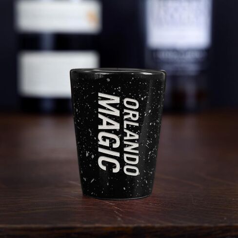 Rico Industries NBA Basketball Orlando Magic Primary 2oz Ceramic Shot Glass for Fans, Laser Engraved In Team Color Single Shot Glass in Saudi Arabia