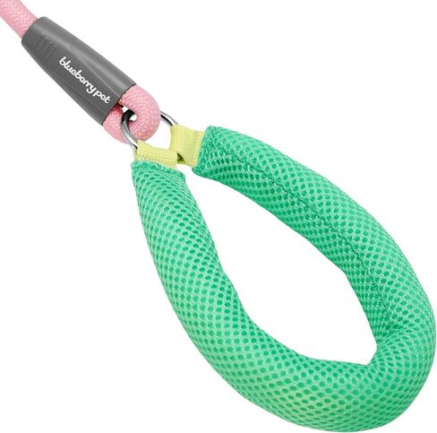 Blueberry Pet Vibrant Mesh Puffer Dog Leash, 4ft Coral/Mint Handle - Award-Winning Dog Rope Leash with Comfortable Padded Hold, Durable Rope Dog Leash & Gentle Leader for Dogs, 1/2in Thick in Saudi Arabia
