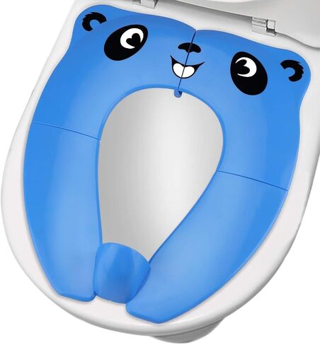 DILSIAI Panda Silicone Travel Portable Toilet Seat for Kids, Folding Silicone Design, Soft Non-Slip Seat Cover for Toddlers (Pink) in Saudi Arabia