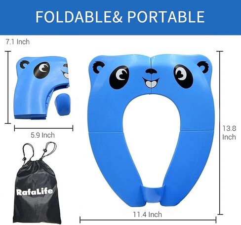 DILSIAI Panda Silicone Travel Portable Toilet Seat for Kids, Folding Silicone Design, Soft Non-Slip Seat Cover for Toddlers (Pink) in Saudi Arabia