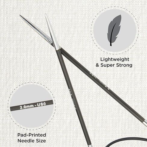 KnitPro Karbonz Fixed Circular Needle 32"(80cm) | US Size 6 (4mm) in Saudi Arabia