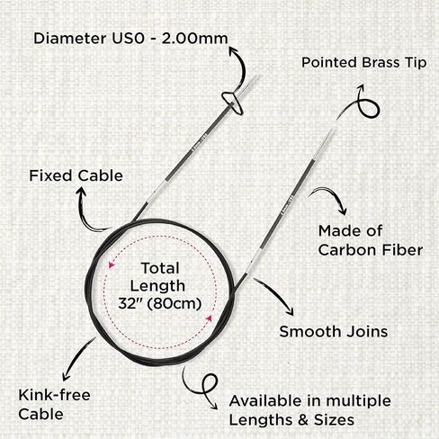 KnitPro Karbonz Fixed Circular Needle 32"(80cm) | US Size 6 (4mm) in Saudi Arabia