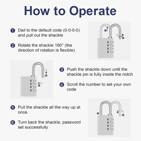 3-Digit 1.1" Combination Padlock with Aluminum Body, Lighter and Stronger Combination Lock for Locker, Gym Locker Lock in Saudi Arabia