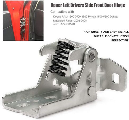 Door Hinge Upper Driver Side Left Compatible with 1994-2002 Dodge Ram 1500 2500 3500, 1997-1998 Dakota, Front Left Driver Side Upper Door Hinges 55075957AC in Saudi Arabia