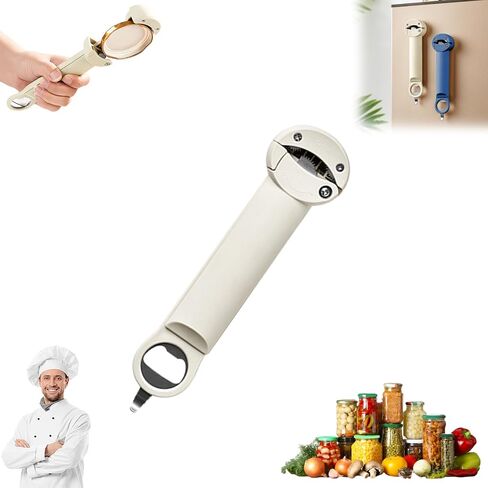 Seinohome Jar Opener,Multifunctional Retractable Bottle Opener,Adjustable Multifunctional Stainless Steel Can Opener,Jar Opener Tool,Labor-Saving Bottle Opener with Stainless Steel Gear (Black) in Saudi Arabia