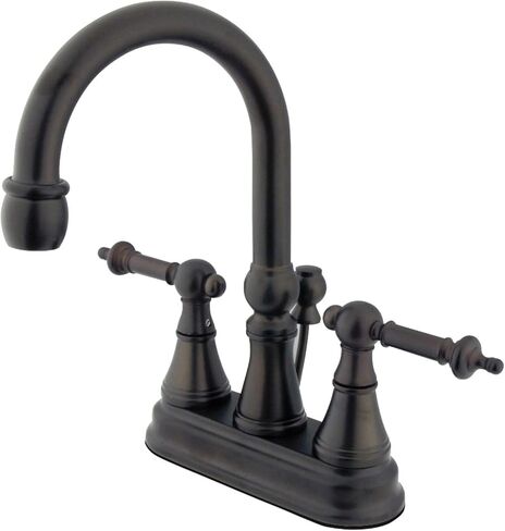Kingston Brass KS2612TL Templeton 4" Centerset Bathroom Faucet, 4-Inch Center, Polished Brass in Saudi Arabia
